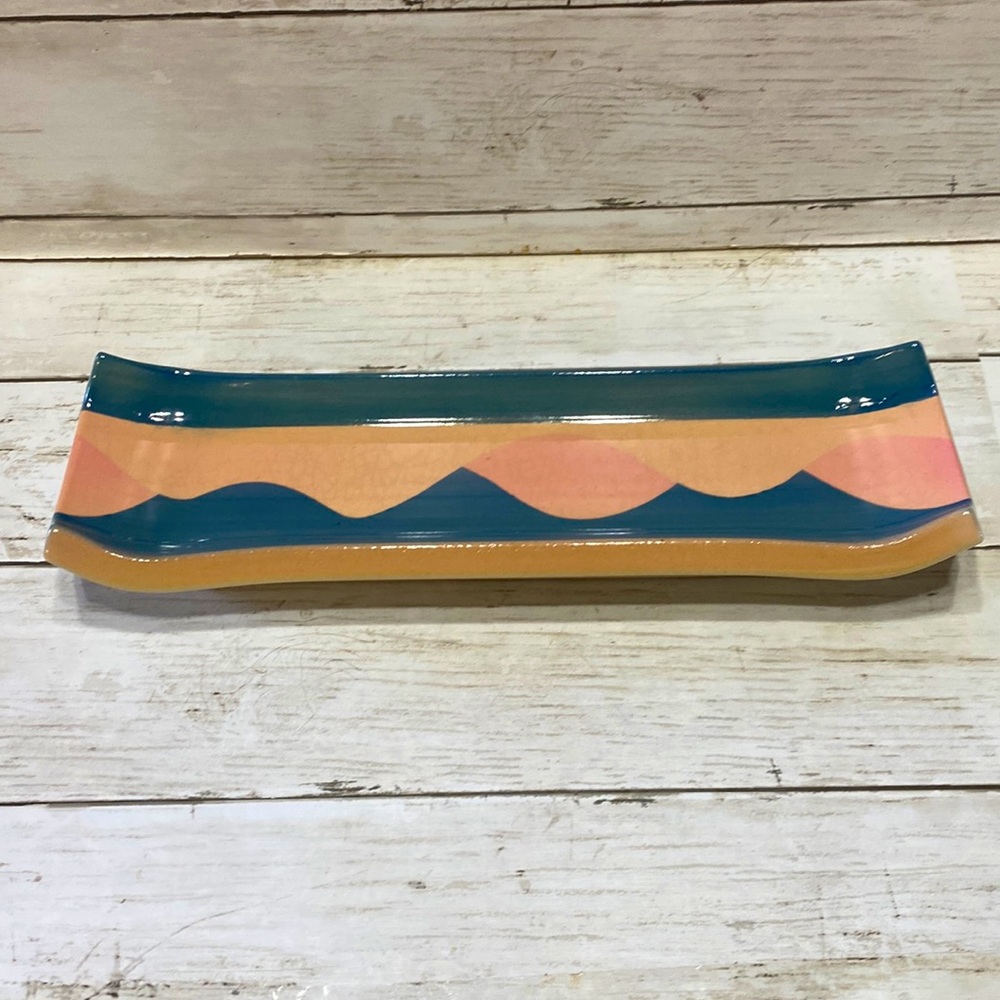 FRAN HOGAN Santa Fe NM Southwest Pottery Hand Made Serving/ Sushi Tray